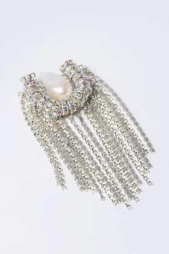Octopus Fringe Brooch Silver