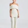 Off-Shoulder Evening Top Macadamia