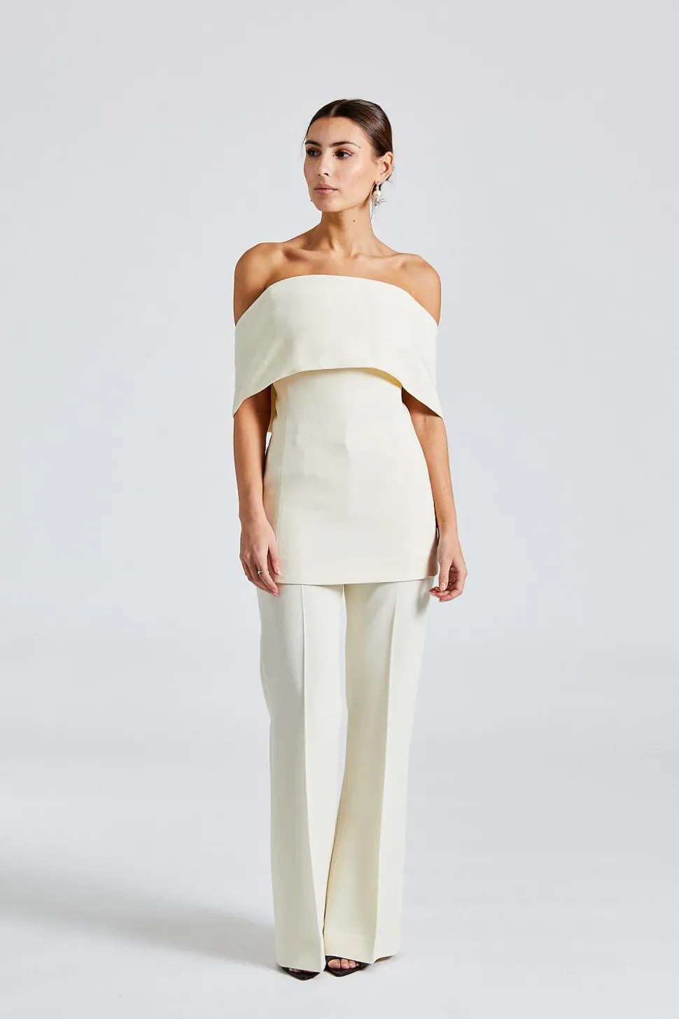Off-Shoulder Evening Top Macadamia