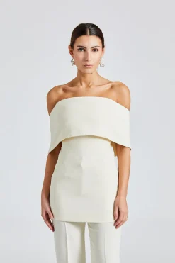 Off-Shoulder Evening Top Macadamia
