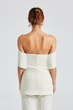 Off-Shoulder Evening Top Macadamia
