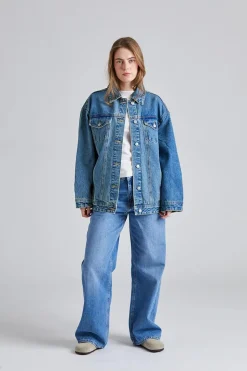 Oversized Classic Denim Jacket Stonewashed Blue