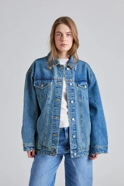 Oversized Classic Denim Jacket Stonewashed Blue