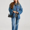 Oversized Denim Jacket Mid Blue FN-UX-OUTW000013