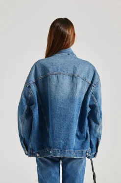Oversized Denim Jacket Mid Blue FN-UX-OUTW000013