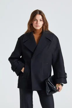Oversized Pea Coat Black