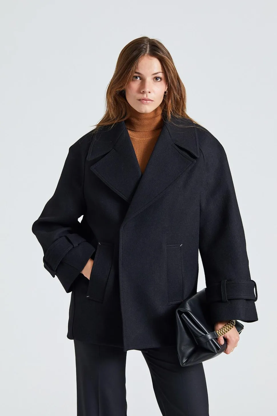 Oversized Pea Coat Black