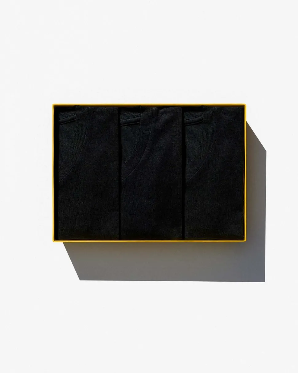 3-Pack Crew Neck T-Shirts Black