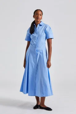 Panelled Shirt Dress Oxford Blue