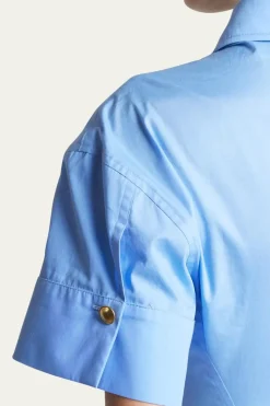 Panelled Shirt Dress Oxford Blue