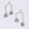 Paris Chained Earrings Silver