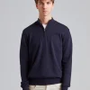 Pat Half Zip Navy Sea