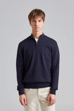 Pat Half Zip Navy Sea