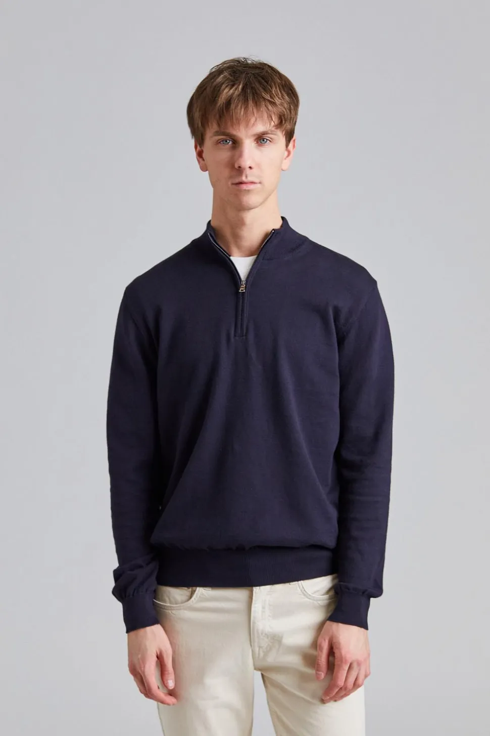 Pat Half Zip Navy Sea