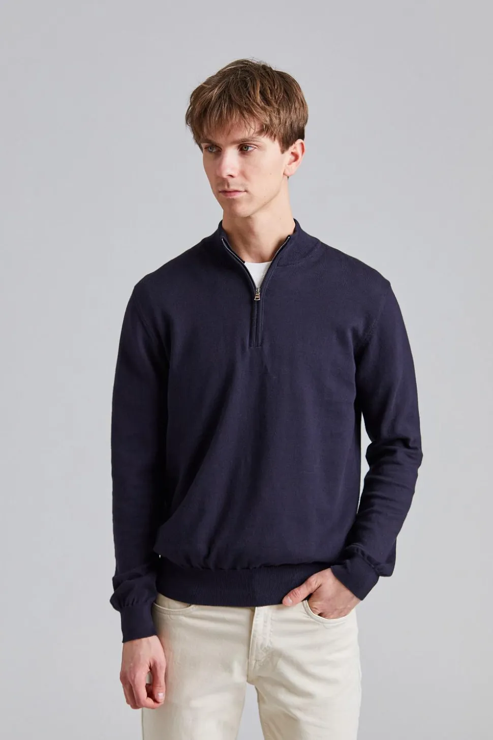 Pat Half Zip Navy Sea