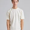 Peacock Graphic Print SS Hiking Tee Antique White