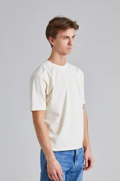 Peacock Graphic Print SS Hiking Tee Antique White