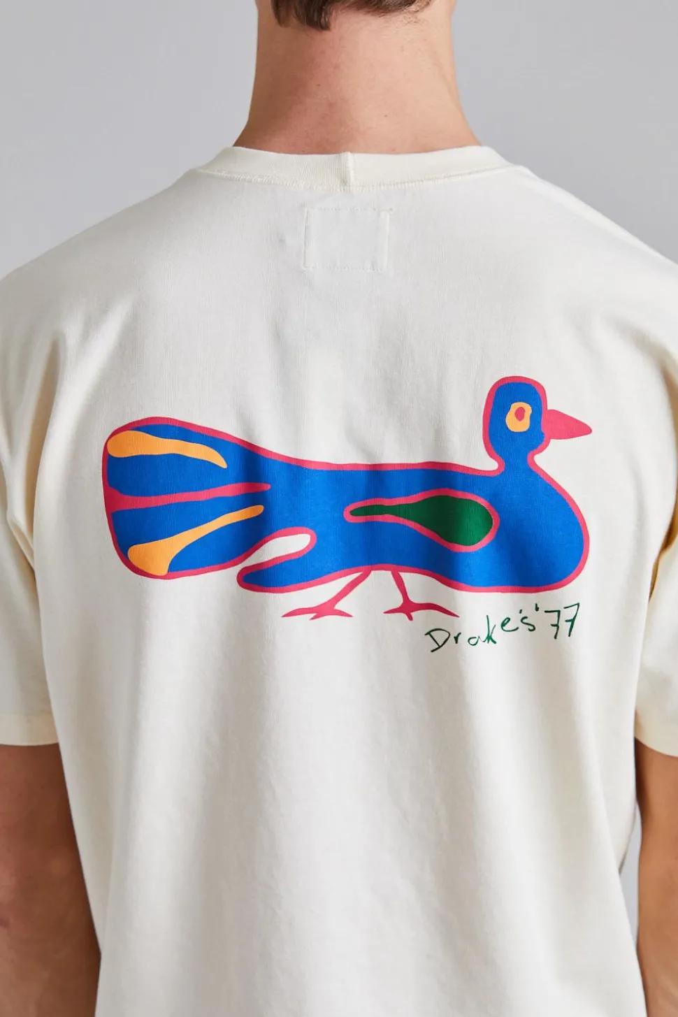Peacock Graphic Print SS Hiking Tee Antique White