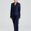 Petite Crepe Suit Jacket Navy