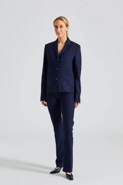 Petite Crepe Suit Jacket Navy