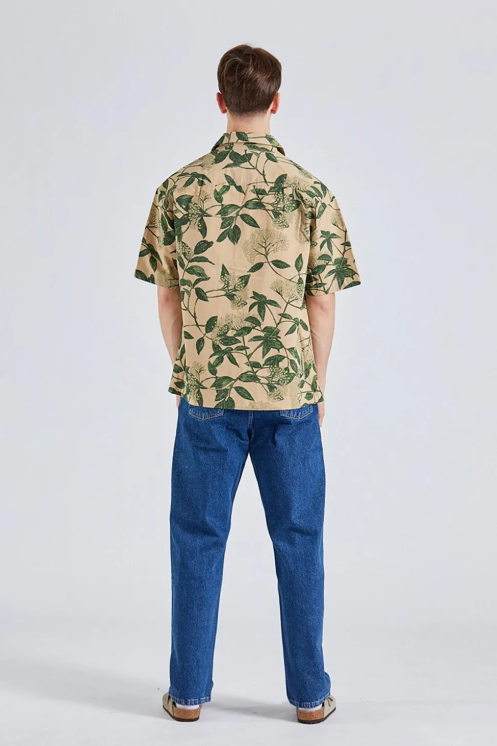 Pier Ripstop Flower Print Shirt Beige Mix