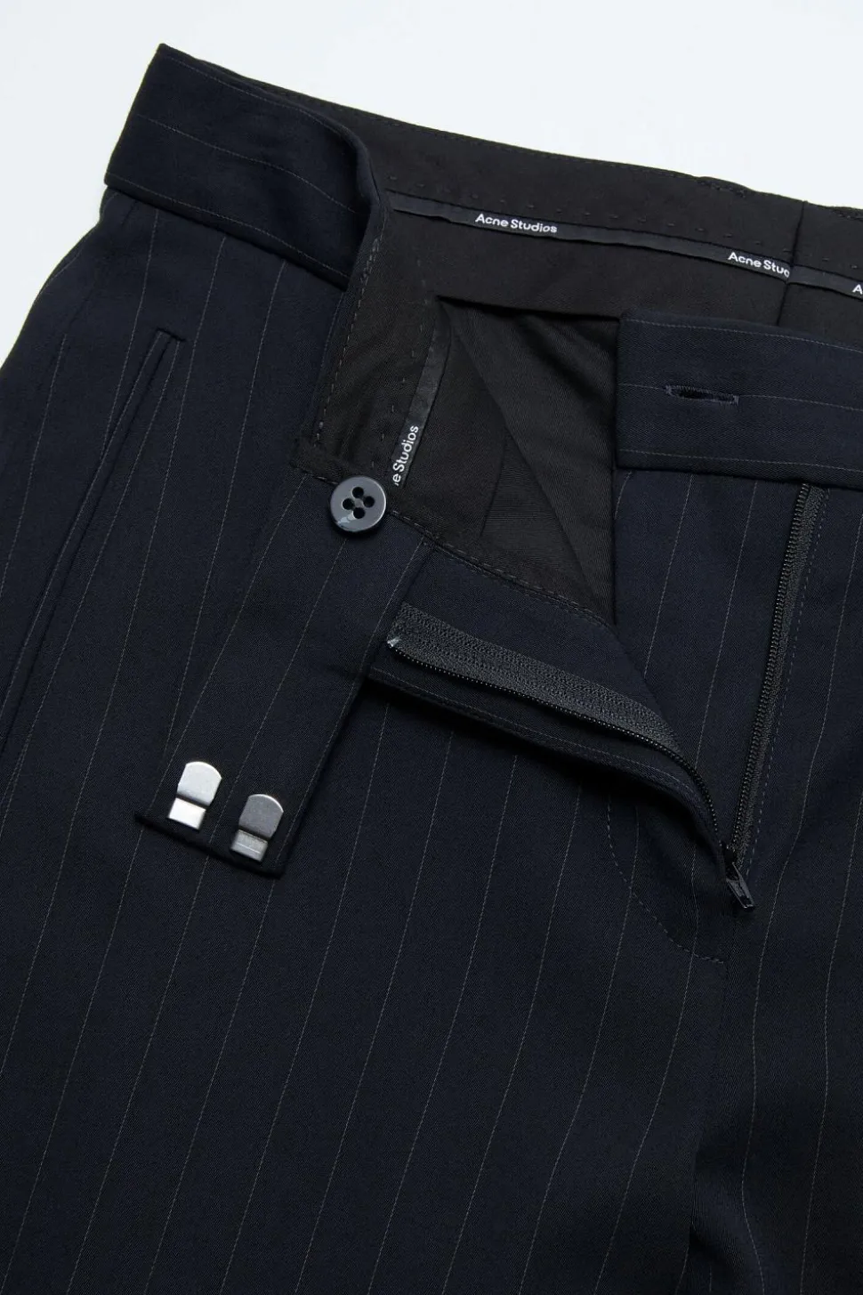 Pinstripe Trousers FN-WN-TROU001311 Navy Blue