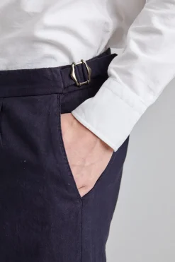 Pisa Pant Navy Cotton/Linnen