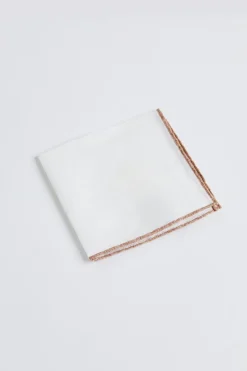 Pocket Square With Contrast Beige