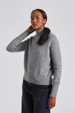 Polo Neck Jumper Grey Marl