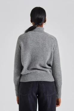 Polo Neck Jumper Grey Marl