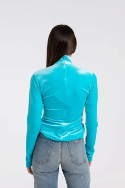 Polo Neck Top Blue