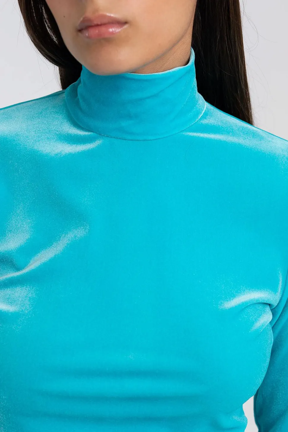 Polo Neck Top Blue
