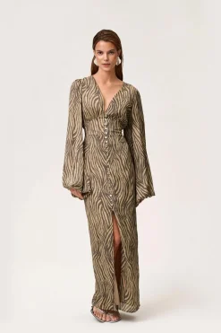 Positano Dress Brown Zebra