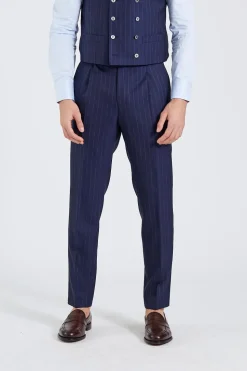 Prato Navy Pinstripe