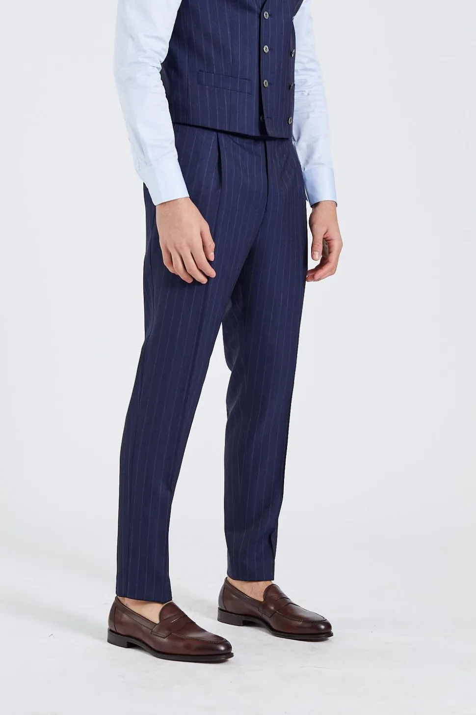 Prato Navy Pinstripe