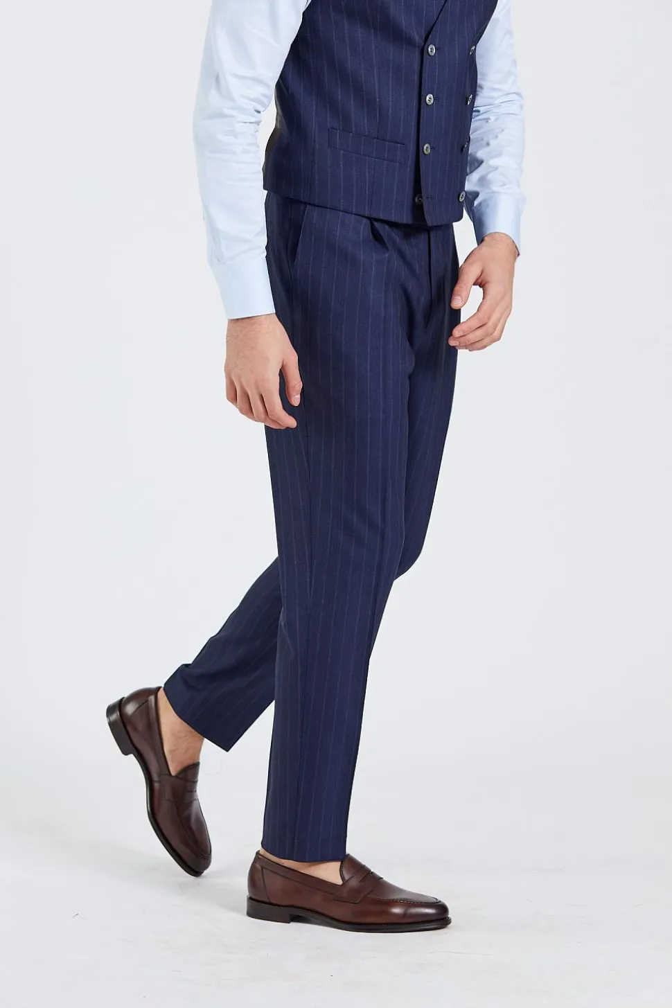 Prato Navy Pinstripe