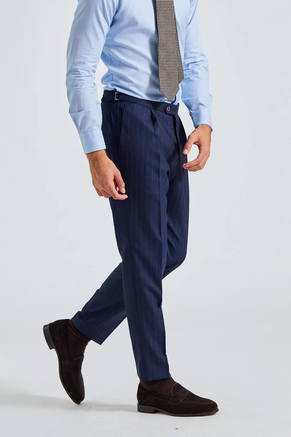 Prato Navy Pinstripe