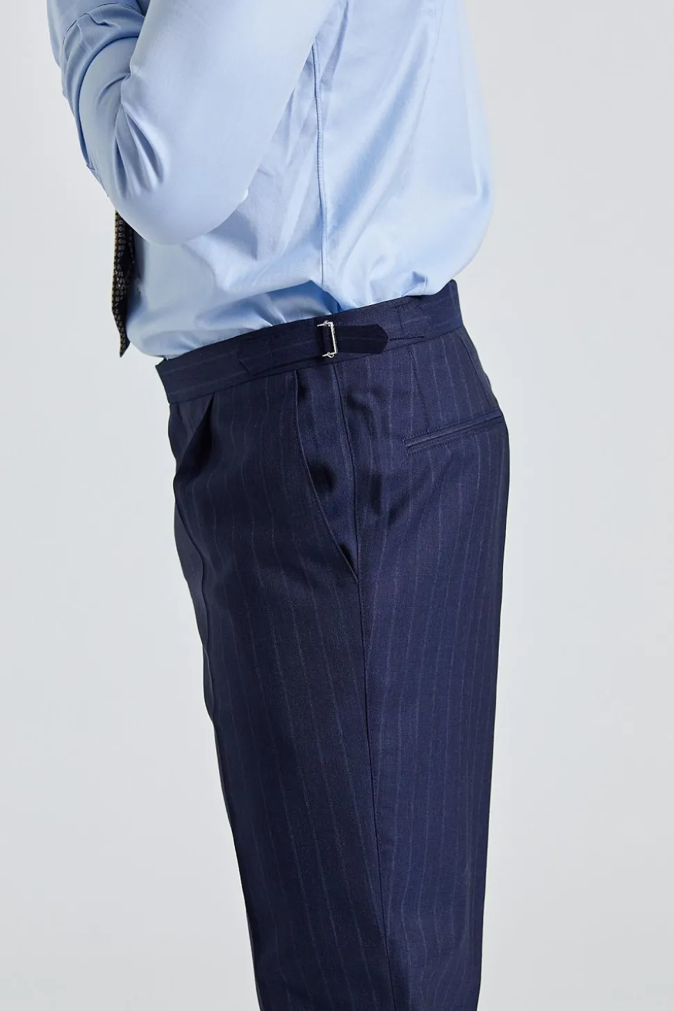 Prato Navy Pinstripe