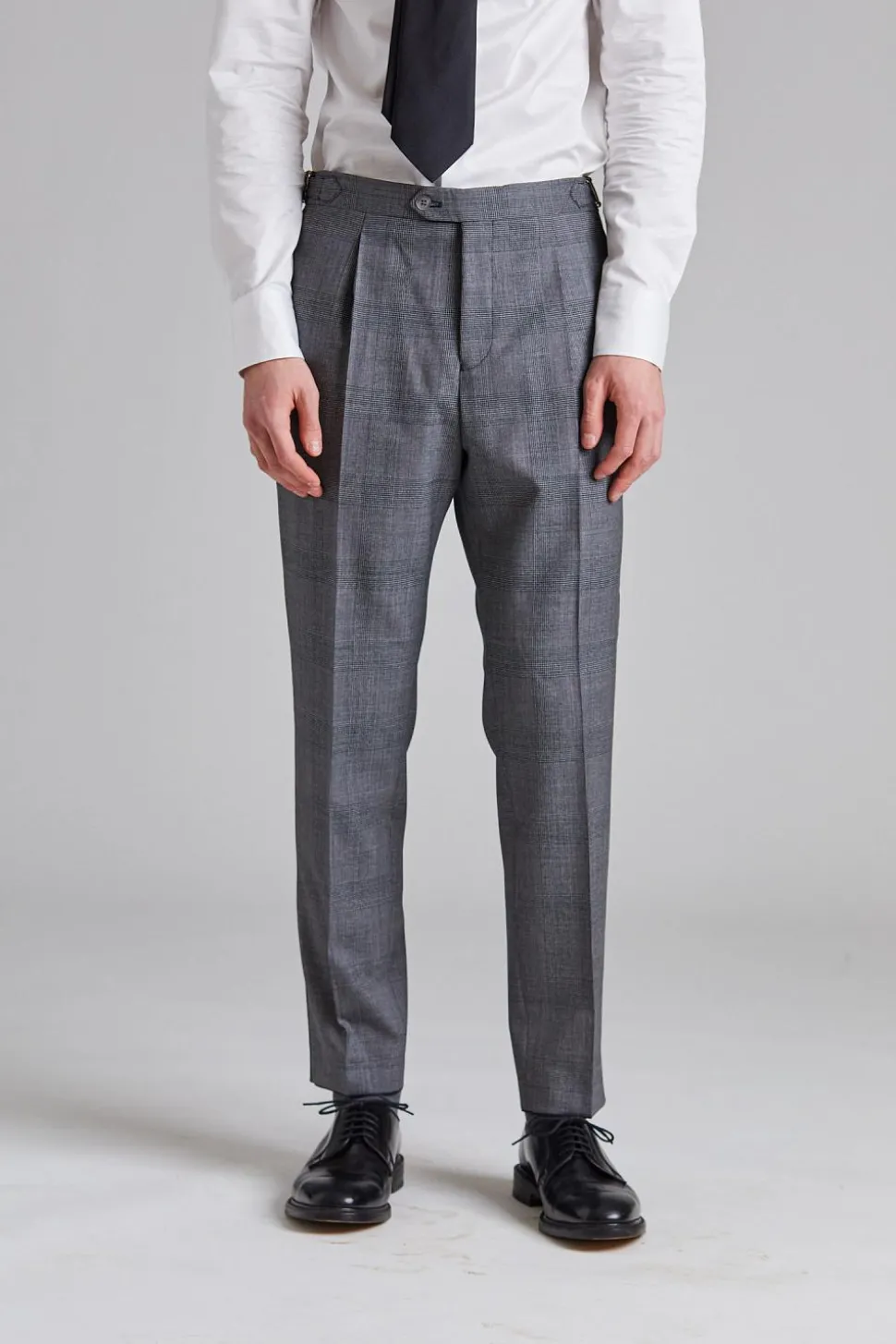 Prato Pant Tropical Glencheck Grey