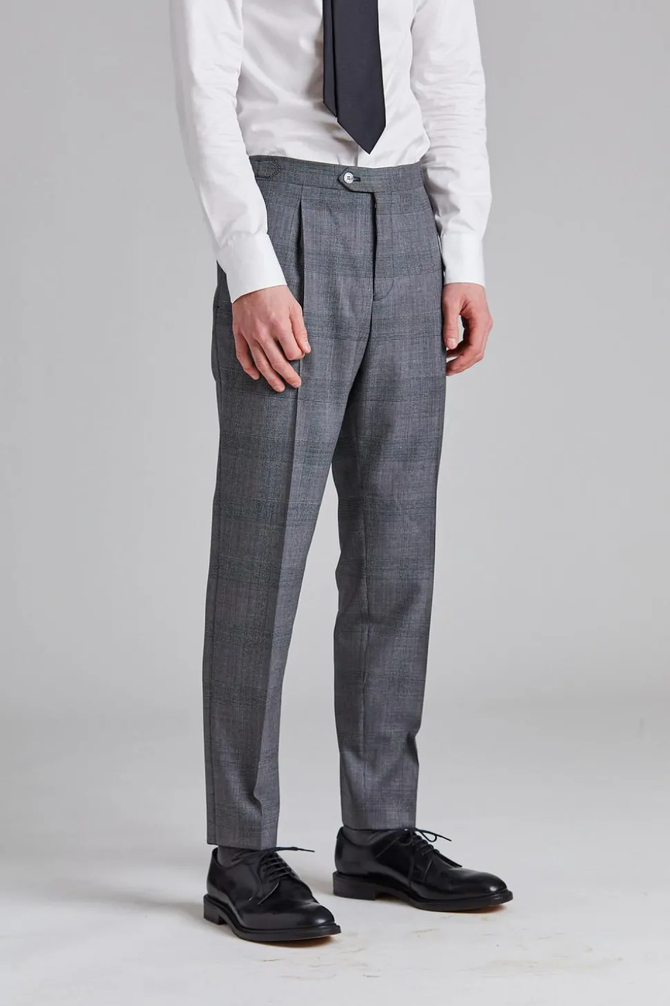 Prato Pant Tropical Glencheck Grey