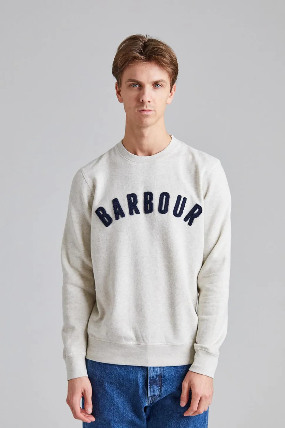 Prep Logo Crew Neck Sweatshirt Ecru Marl