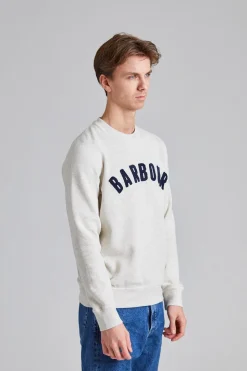 Prep Logo Crew Neck Sweatshirt Ecru Marl