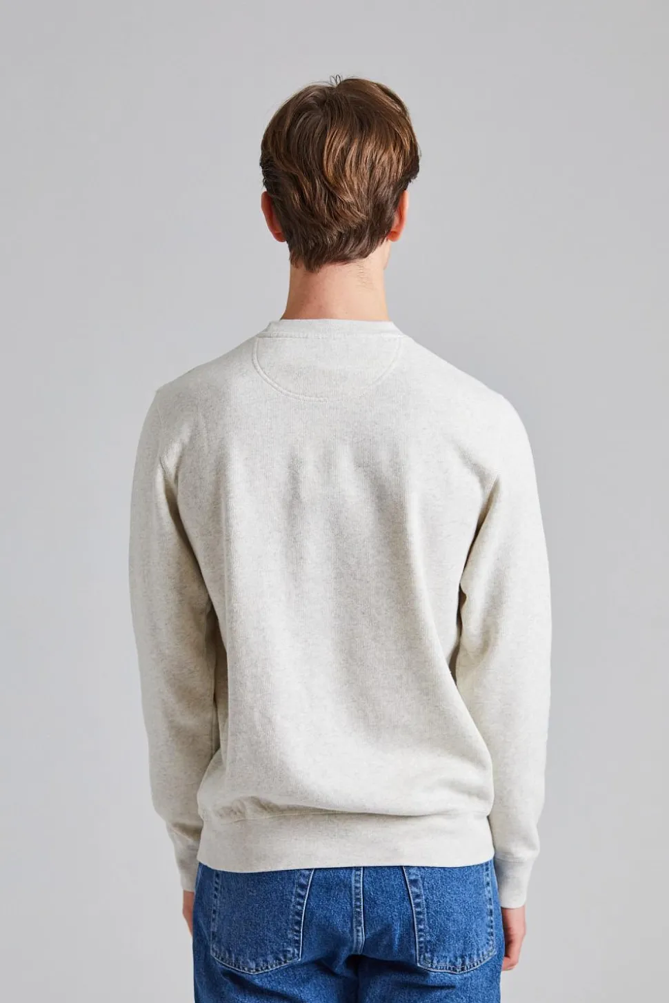Prep Logo Crew Neck Sweatshirt Ecru Marl