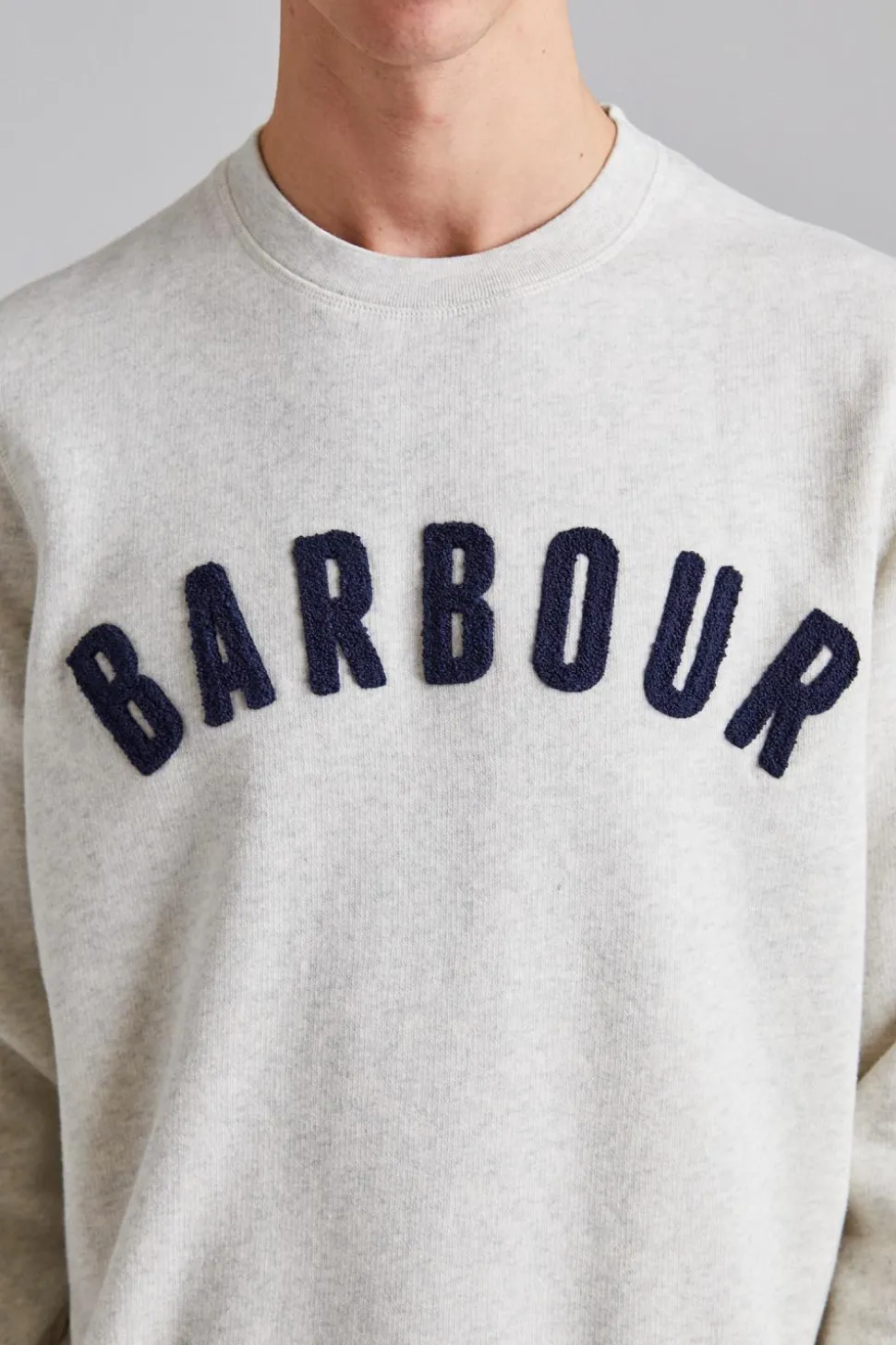 Prep Logo Crew Neck Sweatshirt Ecru Marl