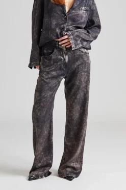 Printed Trousers FN-WN-TROU001289 Black/Beige