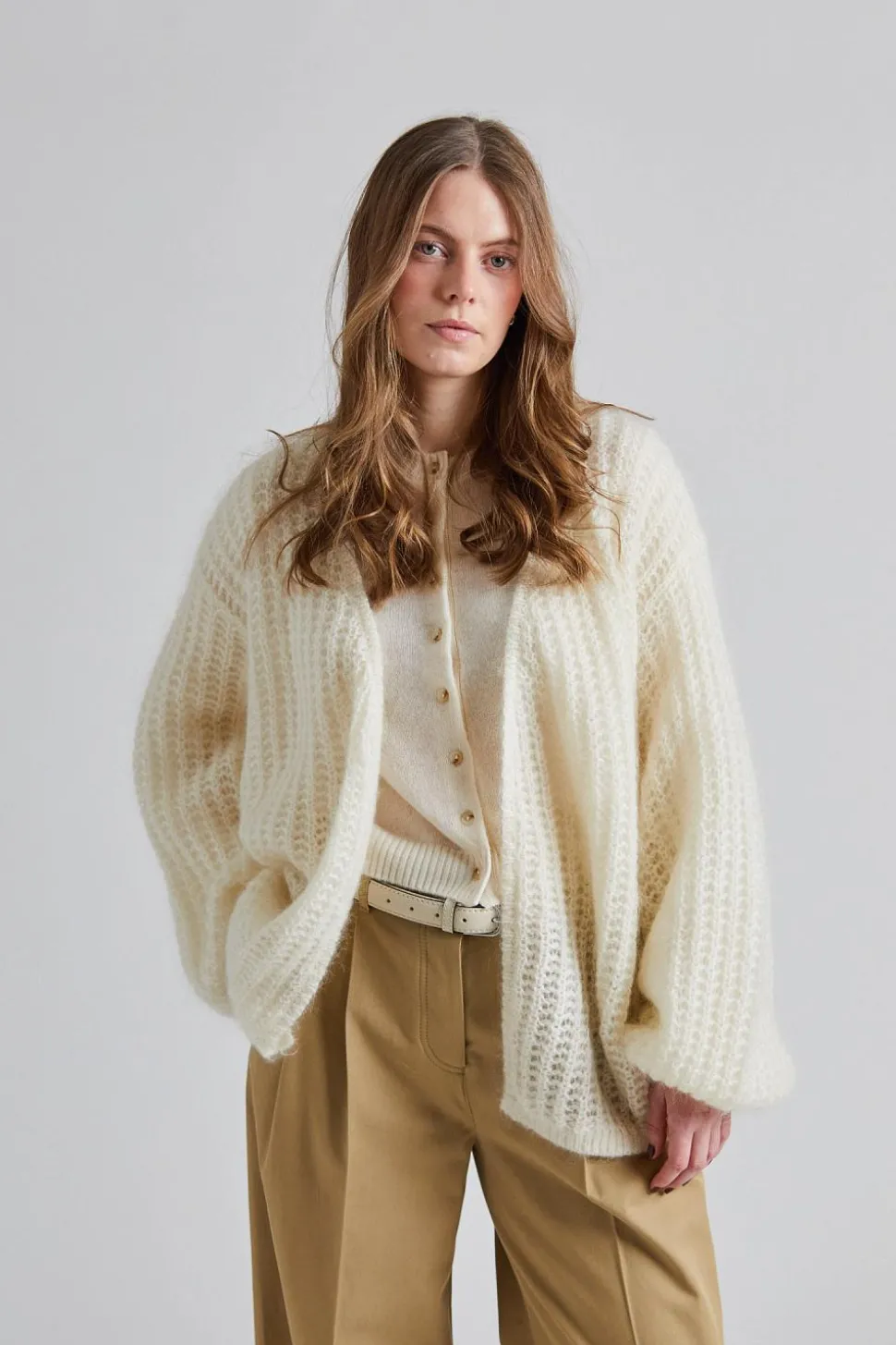 Puffed Cardigan Off White