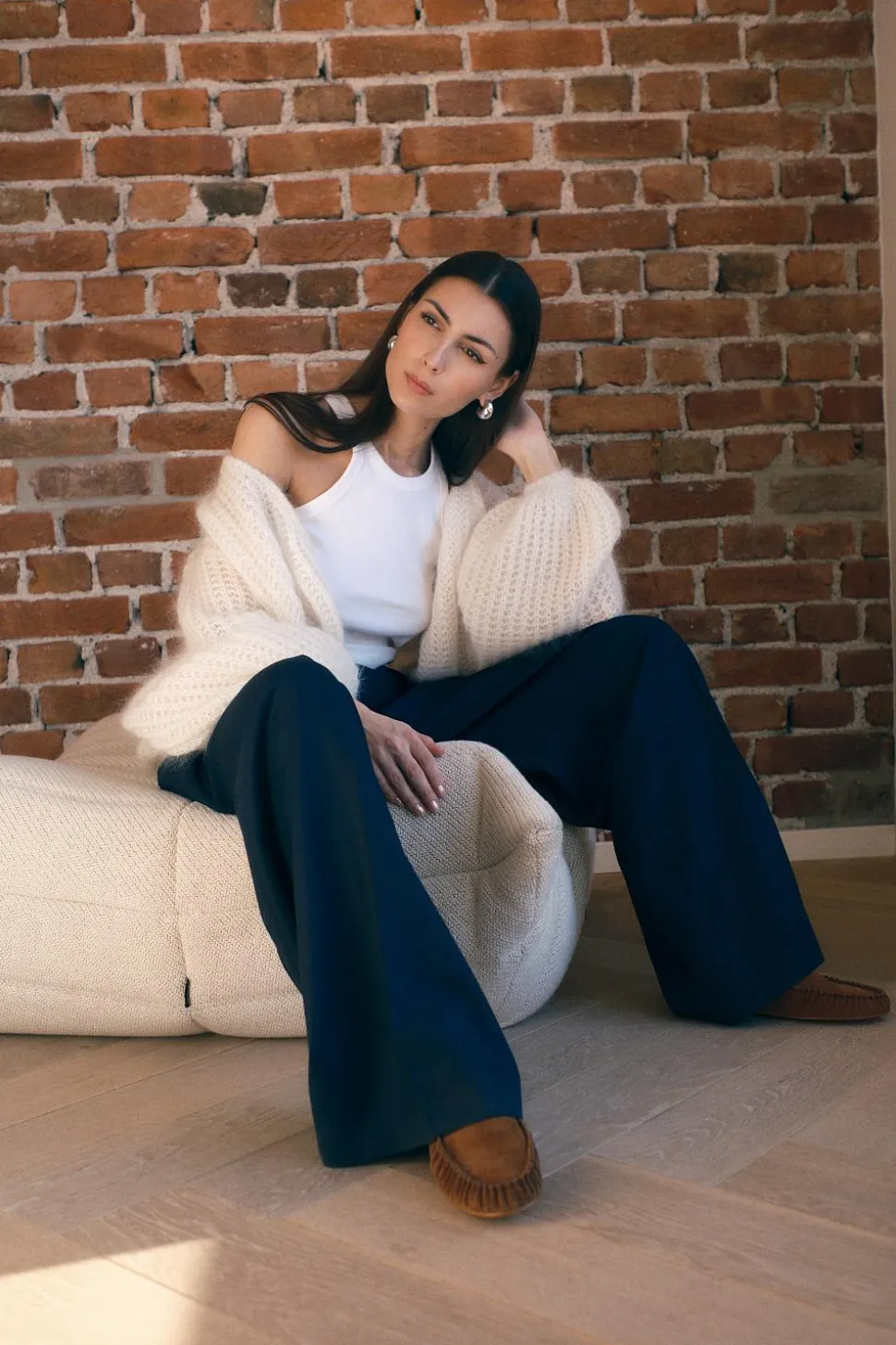 Puffed Cardigan Off White