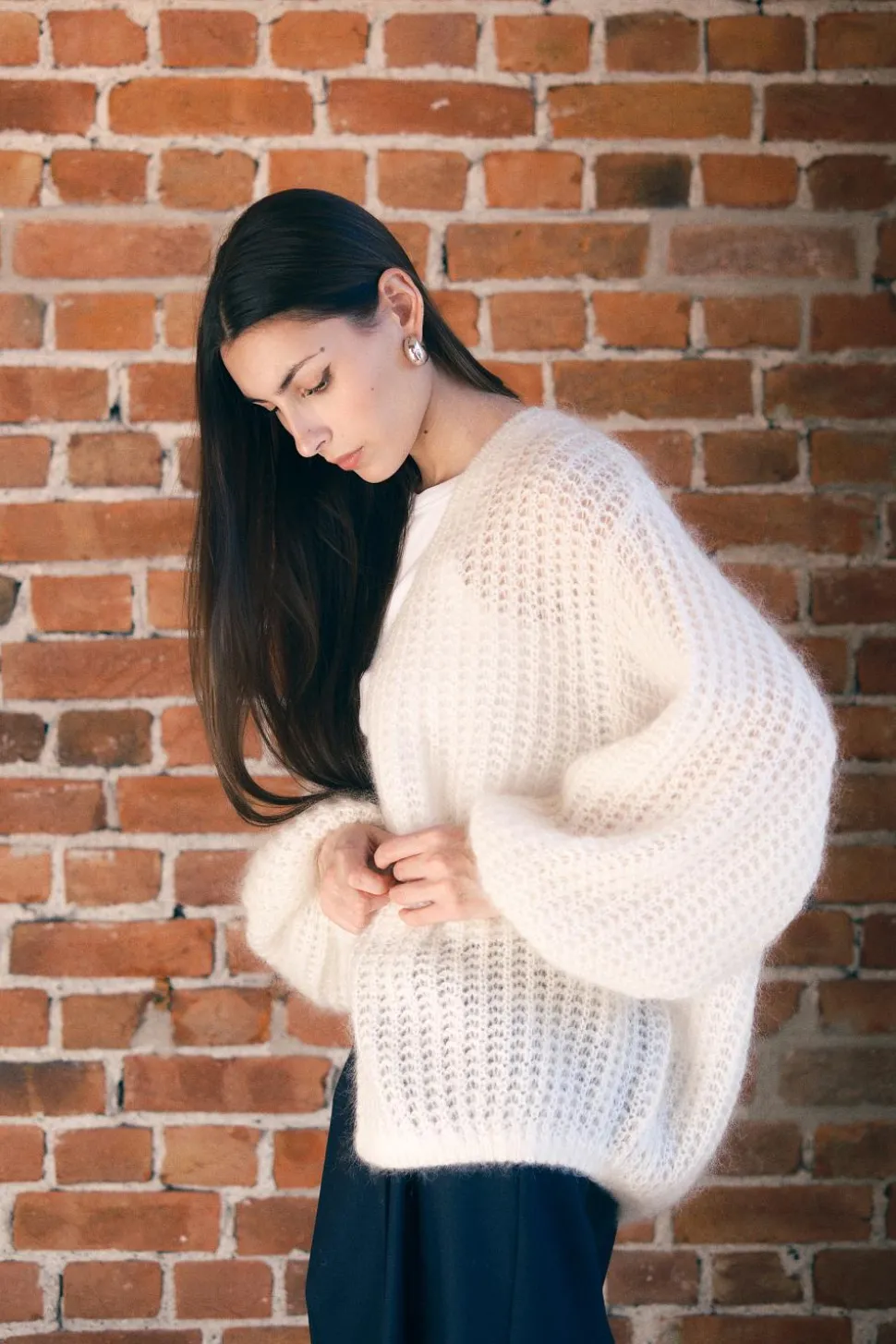 Puffed Cardigan Off White