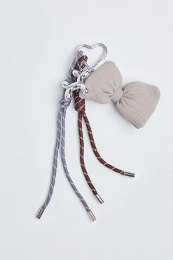 Puffy Bow Bag Charm Beige
