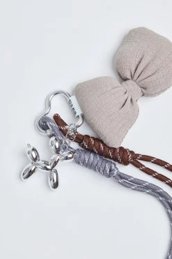 Puffy Bow Bag Charm Beige